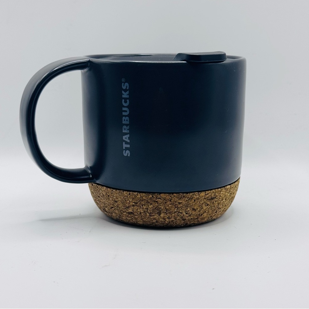 Starbucks STARBUCKS 2016 Brown Ceramic CORK BOTTOM Coffee MUG w/TRAVEL LID 12oz. - Picture 9 of 9